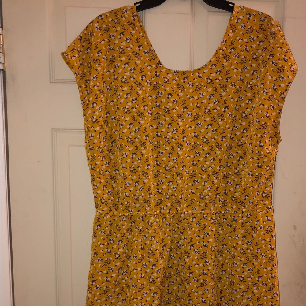 Old Navy yellow white and blue floral dress